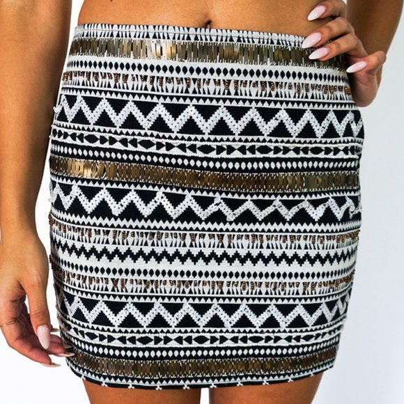 Dresses & Skirts - Woven beaded mini skirt
